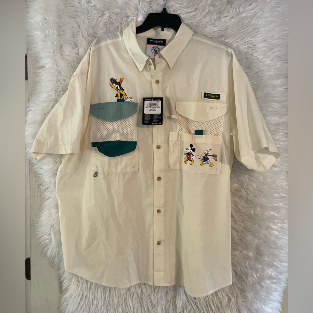 Mickey & Co. Collection By Columbia Men’s Short Sleeve Button Down Camp Shirt-XL